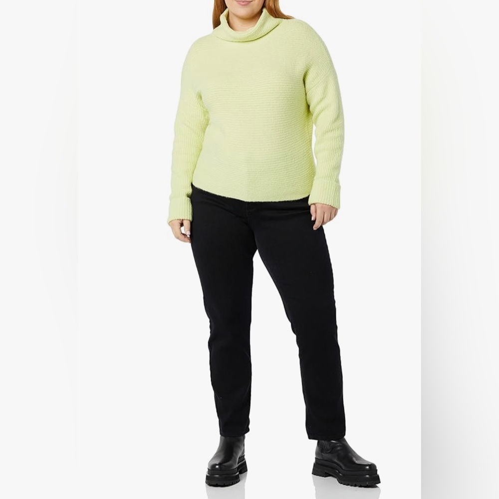 Daily Ritual Women's Cozy Boucle Horizontal Knit Long-Sleeve Mock Neck Sweater